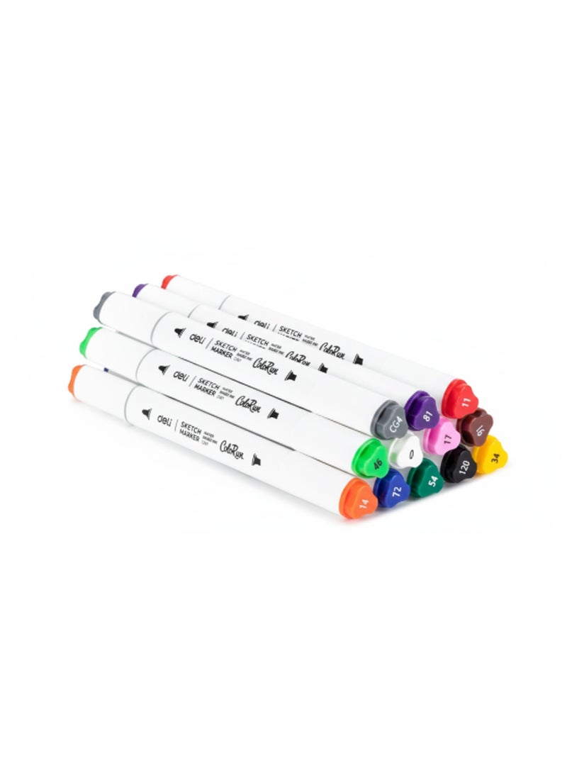 Deli Colour Sketch Markers Set dual tip Art Markers for Drawing - Image 1